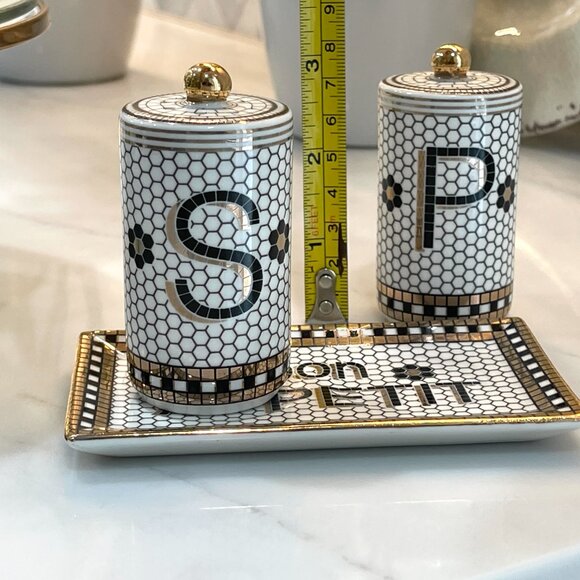 Subway Tile-Style Salt and Pepper Shaker Set -Anthropologie -NEW - Picture 11 of 16